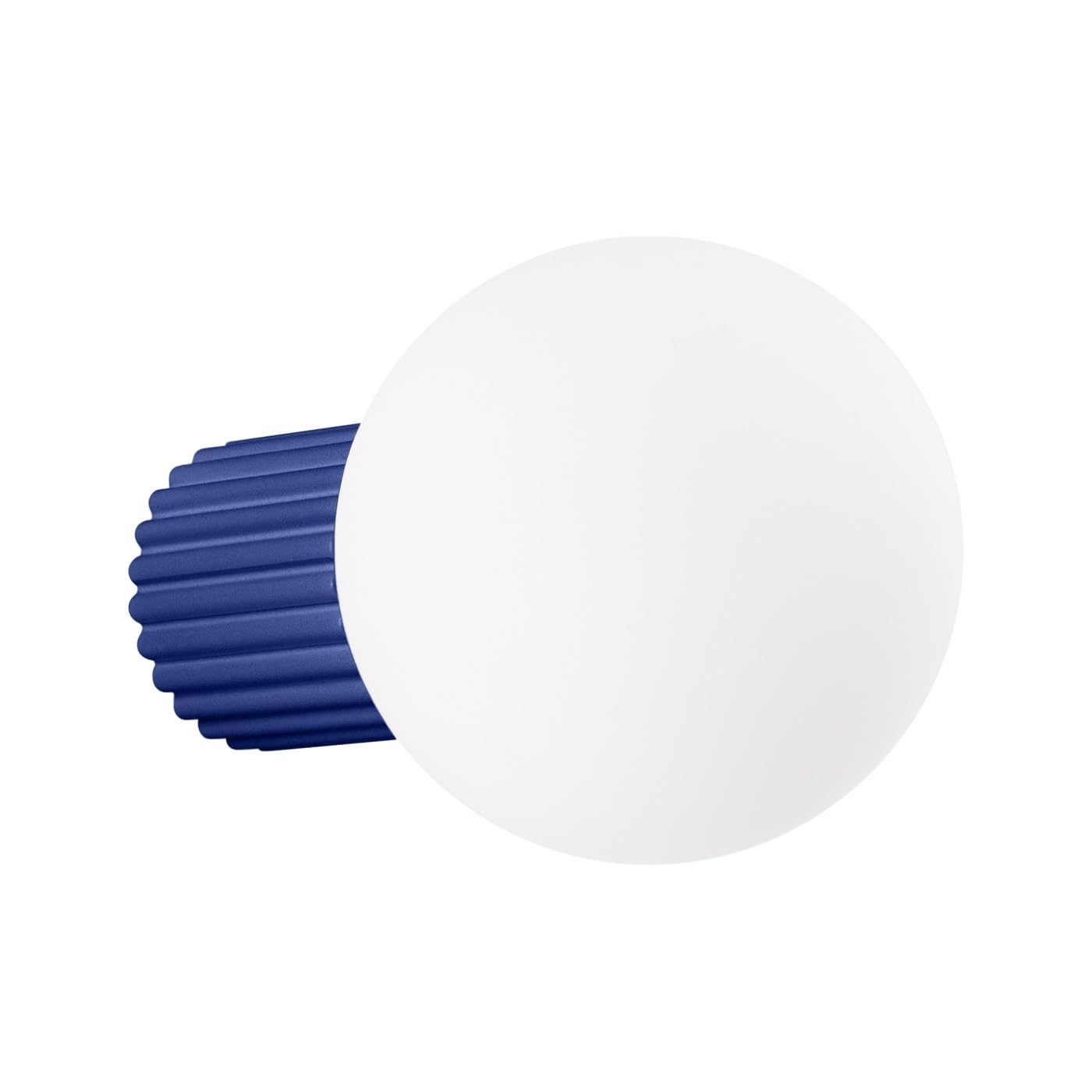 SOLLUX lighting Lampada da Parete Interno - Applique da Parete in Alluminio e Vetro -1 Paralume - Lampadina LED - Ultramarino Halo