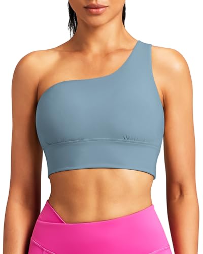 Image of Queenie Ke Womens One Shoulder Sports Bra Left Side Strap Yoga Bras Gym Training Workout Crop Tops