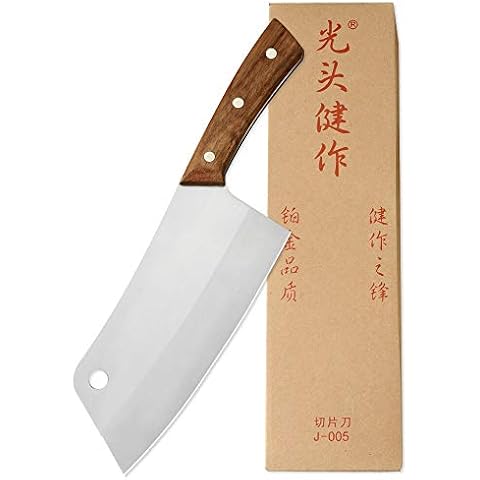 MAYiT Meat Cleaver Knife, 7.5 inch kitchen knife 4Cr13 stainless steel chef's knife cutting kitchen knife 2.43 mm thickness slicing knife kitchen vegetable knife Cover