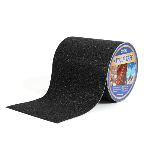 Image of Heavy Duty Anti Slip Traction Tape 6 inch x 30 FT, 80 Grit Waterproof High Friction Grip Tape for Indoor Outdoor Stairs, Pool, Ramps, Garage, Home & Commercial Use