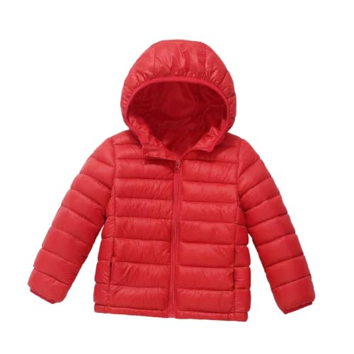 Girls Winter Jackets Girls Winter Coat with Hood Warm Lightweight Puffer Quilted Jacket for Kids Ropa para Niñas De 11 Años Ropa para Niñas De 10 Años Red 5-6Years - image 5