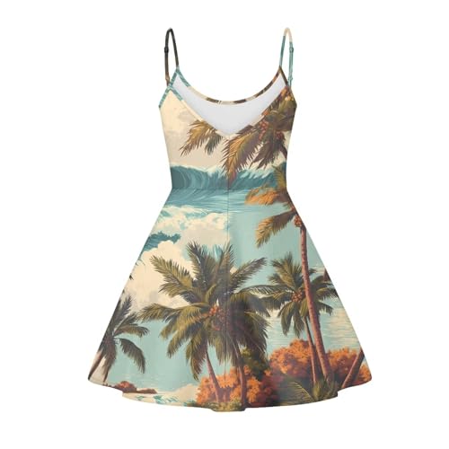 Image of Spaghetti Strap Midi Satin Dresses Summer Sleeveless Sundree Women Girl Beach Party Swing Dress