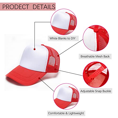Ultrafun 6 Pack Kids Trucker Hat Sublimation Blank Plain Hats Mesh Adjustable Outdoor Sports Baseball Caps for Boys Girls3