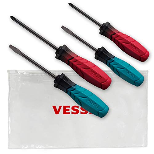 Vessel 400A-4PS Screwdriver Set, Set of 4, Vinyl Pouch Included