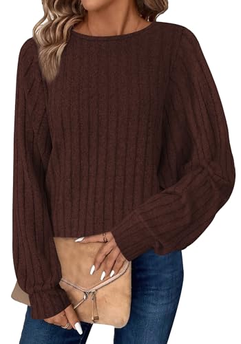 Womens Batwing Long Sleeve Shirts Lightweight Sweaters Work Tunic Tops Dressy Casual Loose Fit Fall Clothes 2025