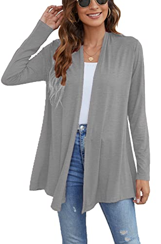 Image of Ladlop Women's Lightweight Open Front Cardigans Long Sleeve Casual Soft Drape Fall Cardigan