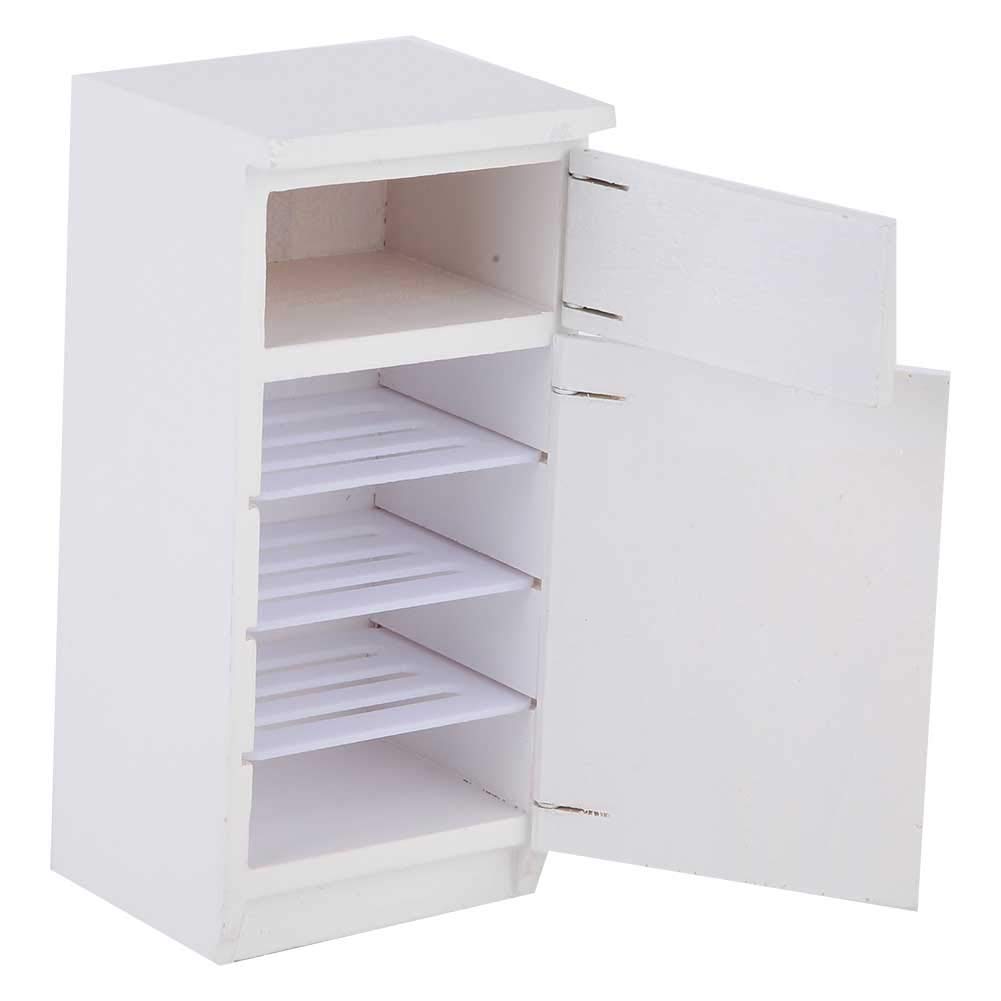 Excellent White Mini Refrigerator Model Compact Styling for Kitchen Accessory Photography Props, EcoFriendly Wood Material