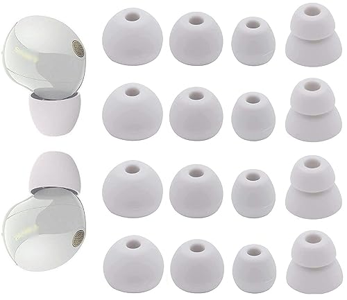 イヤーピース ソニー用 WF-1000XM5用 WF-1000XM4用 イヤホンキャップ イヤーチップ イヤホンカバー シリコン製 快適 フィット感 装着感向上 快適 水洗い可能 XM5イヤーピース XM4イヤーピース 【シルバー 4サイズ 8ペア】(23