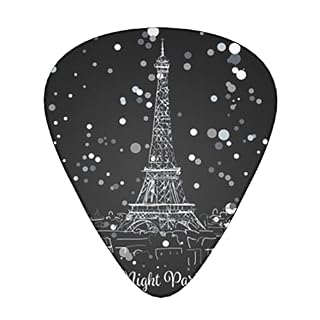 Plectres de guitare Paris Tour Eiffel 12 médiators tendance durables dans une boîte pour ukulélé guitare électrique basse - Les Beatles, Paul McCartney, John Lennon, RIngo Starr, George Harrison