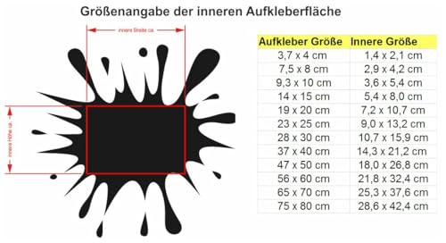 Samunshi® Farbkleckse Aufkleber Klecks Sticker 19 x 20cm schwarz