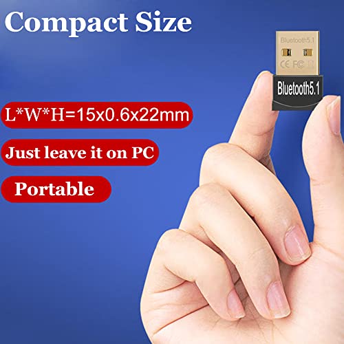 Usb Bluetooth Adapter For Pc, Warmstor Bluetooth 5.1 Dongle Receiver Support Windows 11/10/8.1/8/7 For Desktop, Laptop, Bluetooth Headsets, Speakers, Keyboard, Mouse, Printer #TOP4