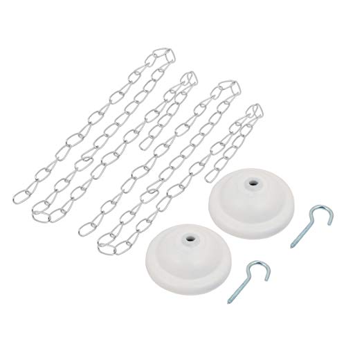 IIVVERR 60cm 1.96ft Light Fixture Chain Wire Cord Ceiling Rose 2 Sets (60 cm 1.96 pies de luz accesorio de la cadena del cable de alambre del techo rosa 2 juegos