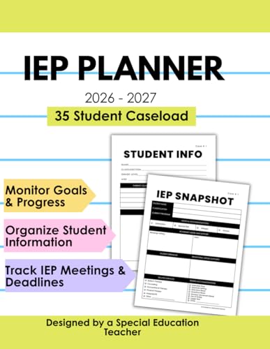 IEP Planner 2026–2027 | Special Education Teacher Caseload Organizer (35 Students) | Track IEP Meetings, Goals & Student Data | SPED, Speech, Counseling, Homeschool (IEP Planners for 2026-2027) image 2