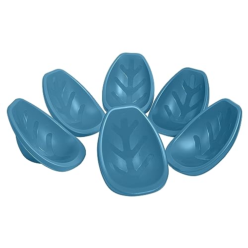 Image of ECR4Kids Plastic Leaf Scoop Floor Rocker Seat, Classroom Furniture, Turquoise, 6-Piece