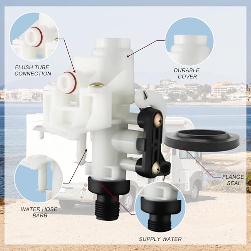 Image of 31705 31688 31687 31653 RV Toilet Water Valve kit- Freeze Resistance & Leakage-Resistant RV Toilet Parts for Thetford Aqua-Magic V High and Low by Vypart (Pack of 2)