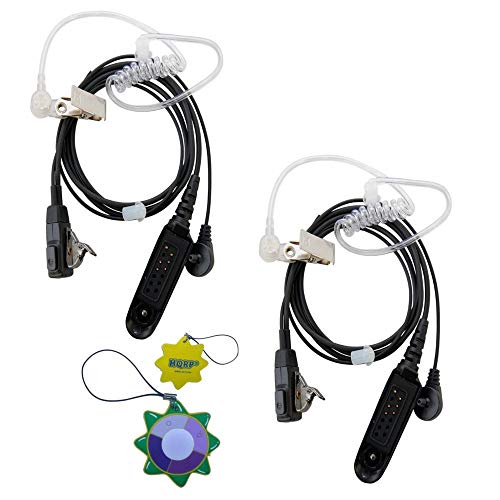 Hqrp Set: 2Pcs Hands Free Oval Side Mount Pin Connector Headsets With Earpiece And Microphone Compatible With Motorola Radio Devices Ht Series Ht750 Ht1250 Ht1250Ls Ht1550 Ht1550Xls Ht 1550Ls #TOP11