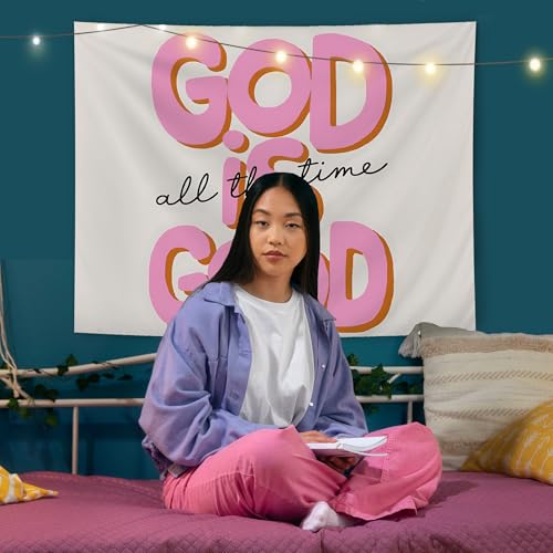 AQYIP God Is Good All the Time Christian Tapestry, Bible Verse Tapestry Decorative, Religious Scripture Wall Tapestries Blanket Decor for Home Office Church Prayer Room, 50x60 Inch - Thumbnail 5
