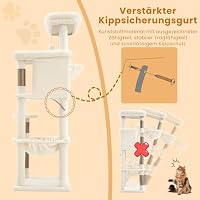 Heybly kratzbaum groß 142 cm mit Leichtem Aufstieg, Beige HCT028MJ – Ansicht 7