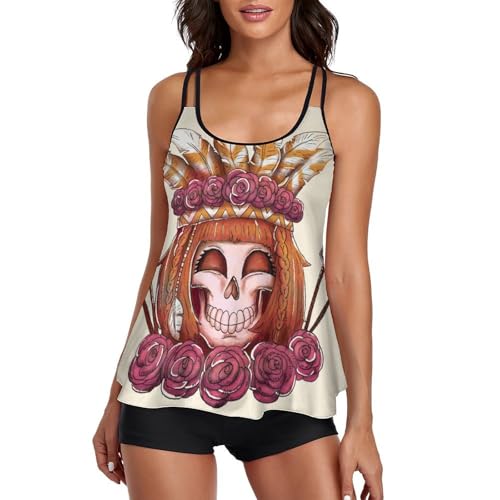 Bikini tankini femme crâne de plume pour vos journées farniente et baignades en vacances