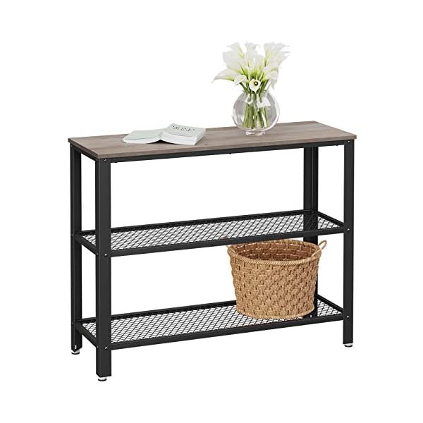 VASAGLE Industrial Console Table, Hallway Table with 2 Mesh Shelves, Side Table and Sideboard - Image 3