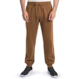 Fruit of the Loom Men's Eversoft Fleece Joggers with Pockets, Relaxed Fit, Moisture Wicking, Breathable, Tapered Sweatpants, Golden Pecan, Medium