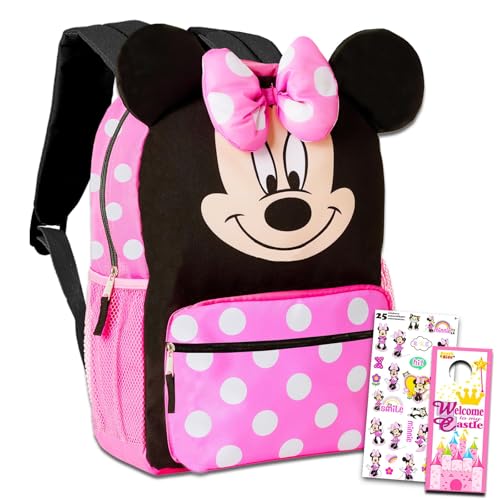 Big Face Minnie Mouse Backpack for Kids Toddlers ~ Premium 14