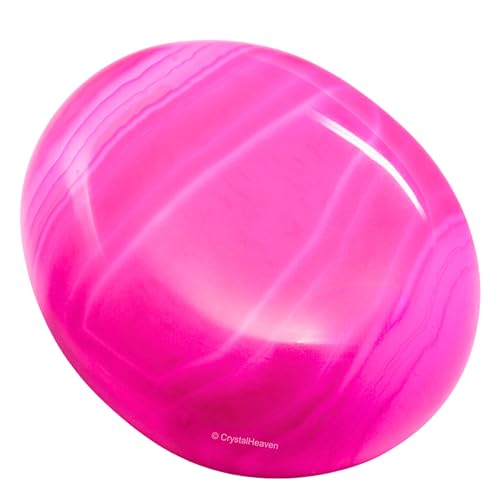 Image of Crystal Heaven Pink Onyx Palm Pebbles Stones For Anxiety Stress Relief Massage-Aaa Grade Original Healing Gemstone Agate Palm Stone For Yoga Meditation Spiritual Reiki Feng Shui