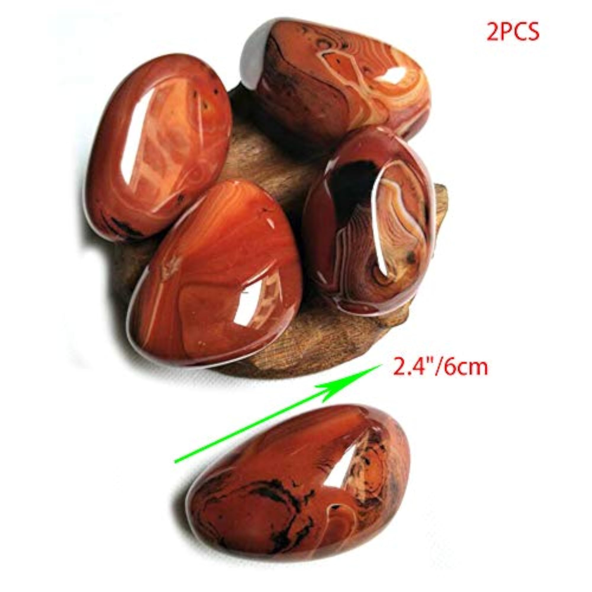 Natural Sardonyx Banded Agate Palm Stone Worry Stones, 4CM