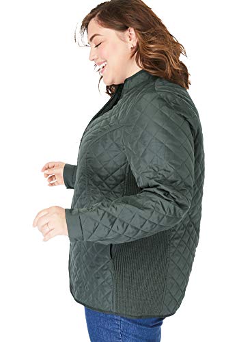 Woman Within Plus Size Zip-Front Quilted Jacket Quilted Lightweight Coat3