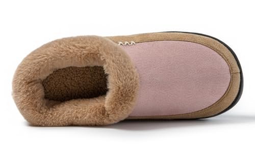 Two-Tone Memory Foam Fuzzy House Slippers for Women Indoor and Outdoor Slip on Shoes for Men2