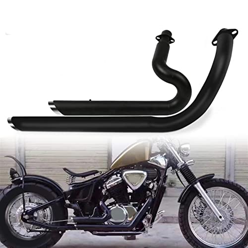  Accessori Moto per Honda Steed Shadow 600 400 VLX600 VLX400 VT400 C VT600C VT600 Tubo di Scarico con Silenziatore Silenziatore Rimovibile Accessori (Color : Nero)