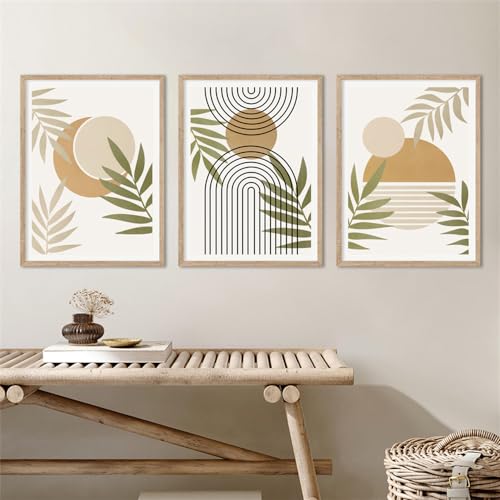 Carteles botánicos y cuadros abstractos estilo boho para decoración de salón 60x70cm sin marco