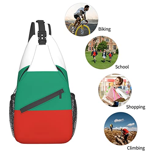 Mochila bandolera unisex bandera Bulgaria negra miniatura 7