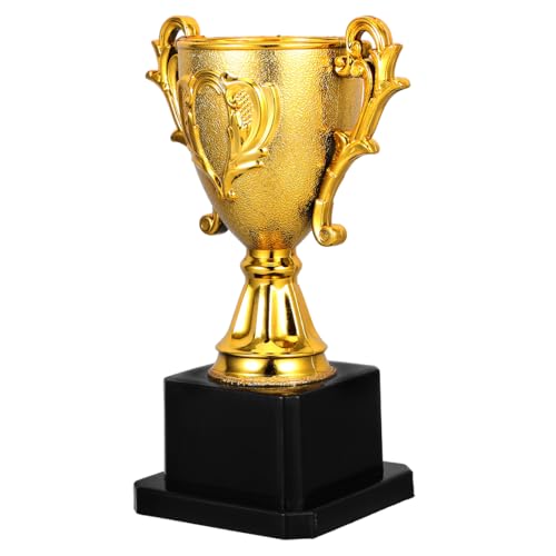 CLISPEED Plastic Trophy Cup - Football Trophy Award for Kids, Mini Trophies Gold Winner Prize for Golf Soccer Hockey Sport Event, School Classroom Party Favor Reward Competition Prop