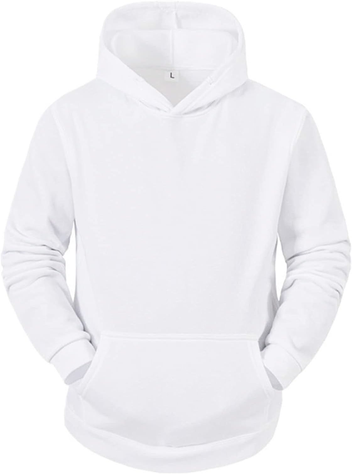 BIFUTON Hooded Sweatshirt Men Pullover with Pocket Long Sleeve Solid Color Lightweight Gym Hoodies Casual Streetwear Tops