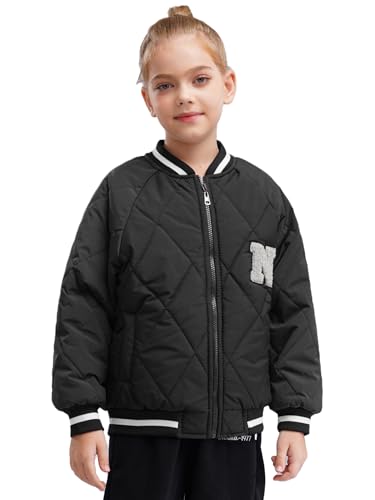 Kids Boys Girls Varsity Jacket Classic School Uniform Children Baseball Jacket with Pocket Casual Daily Wear