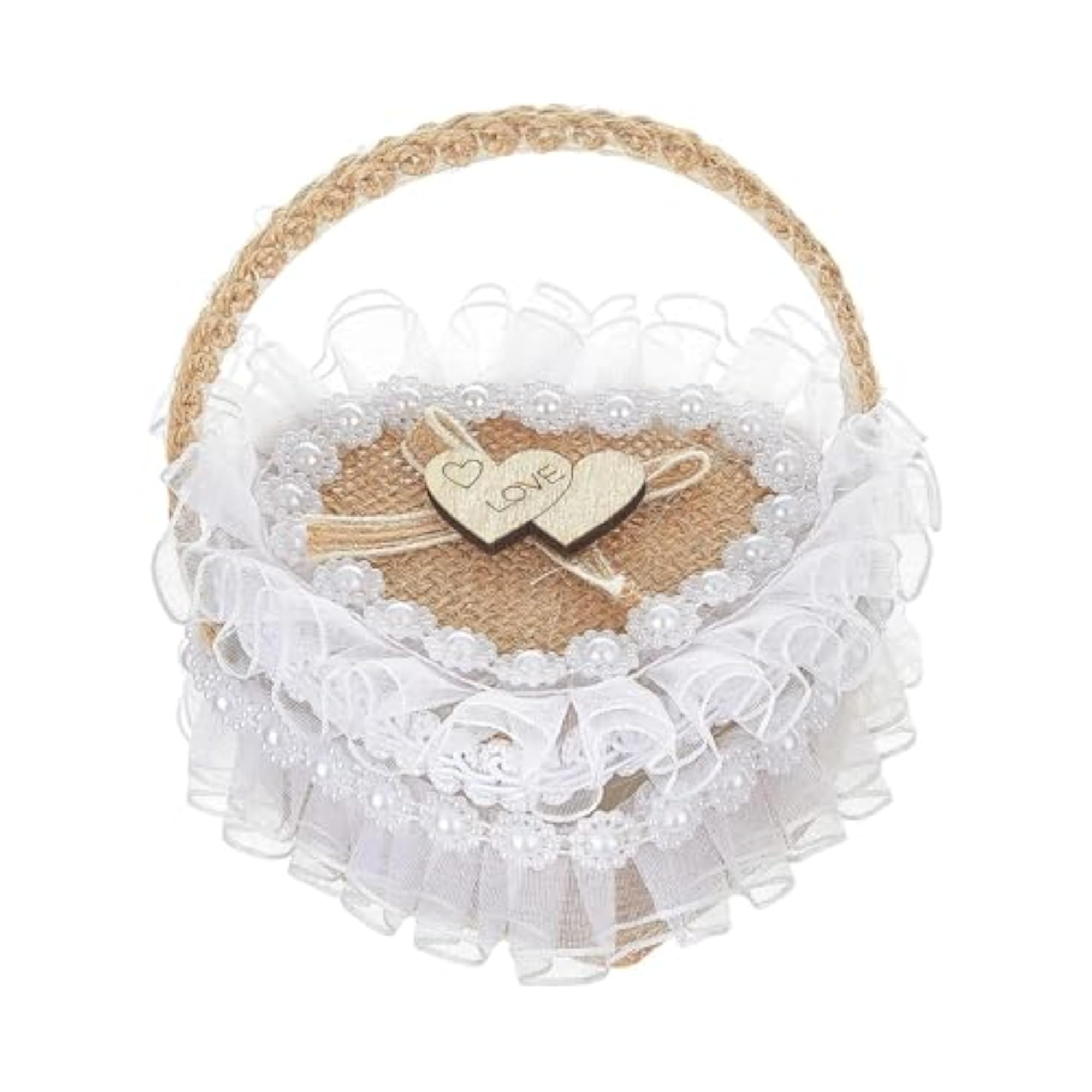Wedding Ring Bearer Box Jute Storage for Photography