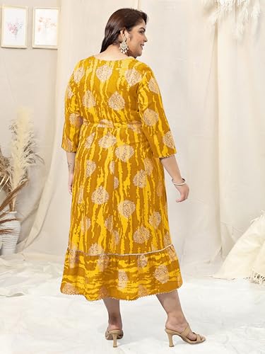 Image of MIRCHI FASHION Women Plus Size Anarkali Printed Kurti Only