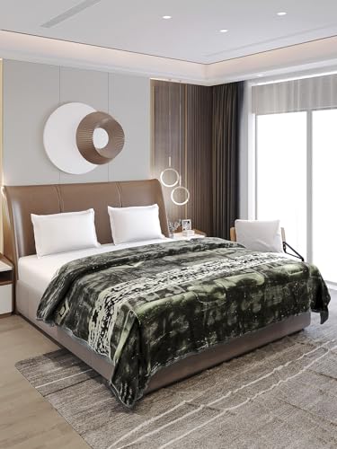 Image of Monte Carlo Double Bed Heavy Winter Blanket Moon Valley 2 Ply Box Pack 871 GSM | 4.5 KG, (240x220 CM) Olive