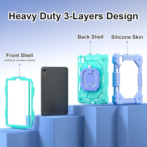 Coque iPad mini 7 anti-chute violette protégeant des impacts et du vol - 2