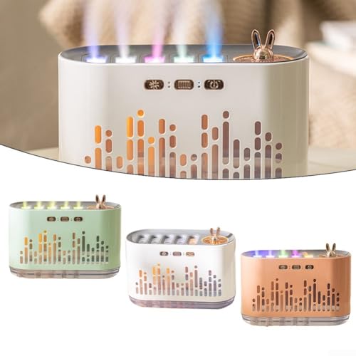 ZYWUOY Dynamic Sound Pickup Humidifier, Colorful Dynamic Music Humidifier Home Large Fog Air Aromatherapy Machine(white) - Image 6