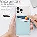 Phone Wallet Stick On, Leather Phone Card Holder, Credit Card Holder for Phone Case Compatible with iPhone, Samsung and Android - White, Blue