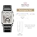 marvin Luxury Watches for Men Swiss Mens Watch in Stainless Steel with Leather Strap and Rectangular Sapphire Glass Dial,Quartz Movement,50M Waterproof