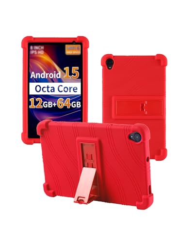 Coque Topsand M8 2025 antichoc enfant - Étui de protection léger 8 pouces rouge Android 15
