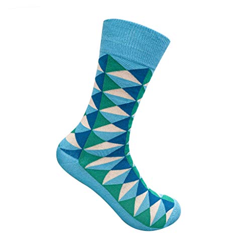 Image of Mint & Oak Printed Crew Socks For Men, Soft Cotton Calf Length Socks, Colorful Sock Gift For Men, Anti-Microbial & Odour Free, Funky Socks - Gift Box of 3