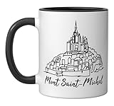 Mont Saint-Michel Normandy France Travel Vacation Souvenir Ceramic Mug, Black/White