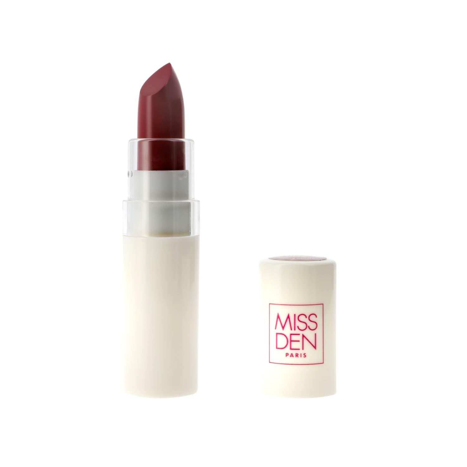 Pour un maquillage du matin réussi, optez pour le rouge à lèvres Couleur Cassis Satiné de MISS DEN, format 4g - Lot de 3