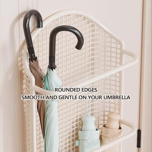 Wall-Mounted Metal Umbrella Holder with Drip Tray, Space-Saving Floating Umbrella Stand for Entryway, Stylish Organizer Bucket for Home & Office
