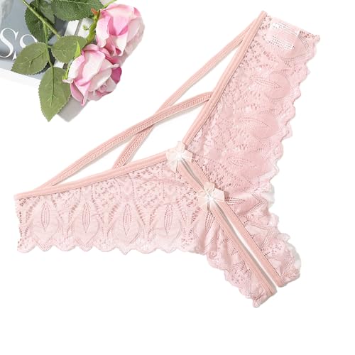 Avidlove Women's Panties Lace Underwear Breathable Thongs Low Rise Undies Light Pink XL
