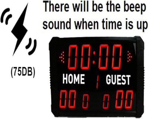 Marcador digital con zumbador y control remoto para partidos de baloncesto y fútbol 7